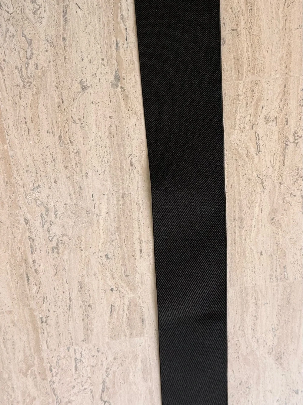 Vince Camuto Black Elastic Belt with Gold Ring Hardware
